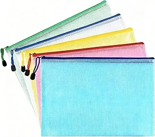 Paquete de 5 bolsas de malla con cremallera, bolsas impermeables con cremallera para bolsa de organización, bolsa de documentos tamaño A4