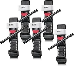 Paquete de 5 torniquetes, torniquete táctico de control con una sola mano para aplicación de combate, primeros auxilios médicos militares