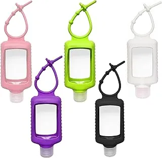Paquete de 5 unidades de desinfectante de manos, tamaño de viaje, llavero de viaje de 2.0 fl oz, botellas vacías, recipientes recargables para niños y adultos
