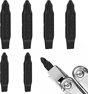 Paquete de 6 puntas de repuesto para destornillador de dos caras para multiherramienta Leatherman, Phillips #1 y #2 + cabeza plana 3/16, ajuste perfecto para multiherramientas Leatherman, añade o
