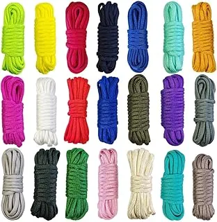 Paracord de 21 colores (10 pies cada color), kit combinado de cuerda de paracaídas de 550 libras para manualidades pulseras, cordones, collares de perro (21 colores PureA, 10 pies)