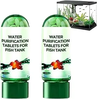 Potente tableta de purificación de agua para acuario, tabletas de purificación de agua para peceras, elimina todo tipo de turbidez del agua de pecera (2 unidades)
