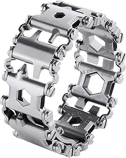 Pulsera de herramientas de acero inoxidable para hombres, compatible con LEATHERMAN TREAD y banda de reloj, 29 en 1, pulsera multiherramienta portátil para supervivencia, senderismo, camping