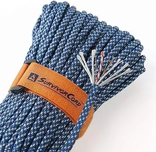 Pulsera de Paracord de supervivencia TITAN Patentada 550 - 25 pies, 30 m, 150 m y opciones de color - Resistencia de 280 kg, paracord de supervivencia con especificaciones militares de 3 hebras