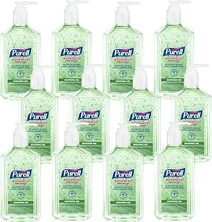PURELL Advanced 3639-12 Gel calmante desinfectante de manos, aroma fresco, botella de bomba de 12 onzas líquidas (paquete de 12)