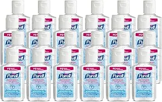 PURELL Advanced 9605-24 - Gel refrescante desinfectante de manos, aroma limpio, botella de tamaño de viaje de 2 onzas líquidas (paquete de 24)