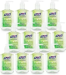 PURELL Advanced Hand Sanitizer Naturals con alcohol a base de plantas, aroma cítrico, botella de bomba de 8 onzas líquidas (paquete de 12) - 9626-12-CMR