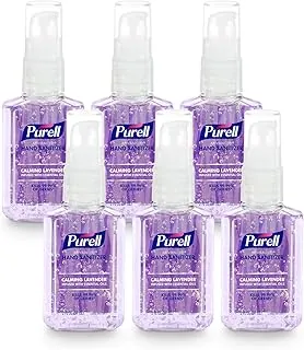 Purell Gel desinfectante de manos avanzado infundido con aceites esenciales, lavanda calmante, botella con bomba de tamaño de viaje de 2 onzas líquidas (paquete de 6), 3905-04-EC