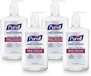 Purell Prime Defense Advanced 3699-06-EC2 - Desinfectante de manos, protección esencial, botellas de bomba de 12 onzas líquidas (paquete de 4)