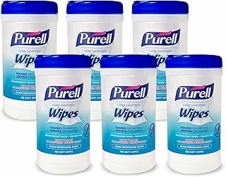 Purell Toallitas húmedas desinfectantes para las manos, recipiente de 40 toallitas, 6