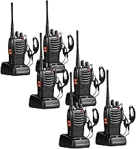 pxton Radios bidireccionales de largo alcance Walkie Talkies para adultos con auriculares, radio de mano de 16 canales de 2 vías recargable con linterna, batería de iones de litio y cargador (paquete