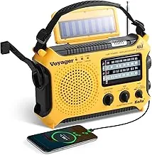 Radio de alerta meteorológica Kaito KA500 de emergencia AM/FM/SW con 5 funciones Amarillo