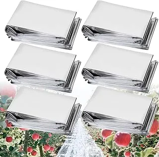 RAINFOLW - 6 piezas de película reflectante de Mylar – Mantas de Mylar para jardín, invernadero, tienda de campaña de crecimiento de plantas, para mantener el calor, ligera, plegable para camping, supervivencia de emergencia, primeros auxilios, luz de alta reflectividad de 83 x 63 pulgadas