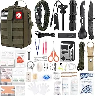 Regalos para hombre, papá, marido, 210 piezas de kit de primeros auxilios de supervivencia, equipo de supervivencia profesional, artículos esenciales de emergencia, artículos médicos de emergencia