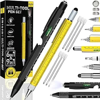 Regalos para hombres, juego de bolígrafo multiherramienta de 2 piezas, regalos de cumpleaños para hombres, regalos para papá, regalos para él, novio, esposo, jefe, geniales herramientas EDC