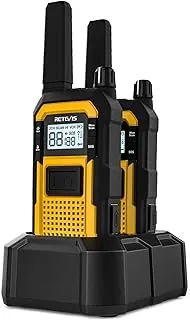 Retevis RB48 Walkie Talkies Impermeables, Radio Bidireccional de Alta Resistencia, Triple Prueba Avanzada, Llamada por Vibración, USB-C, SOS, 2000mAh, NOAA, Radio de 2 Vías (2 Pack) Amarillo