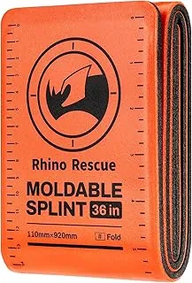 RHINO RESCUE Férula de primeros auxilios de 36 x 4.3 pulgadas, gris naranja, mantiene los huesos en posición (1, plegada)