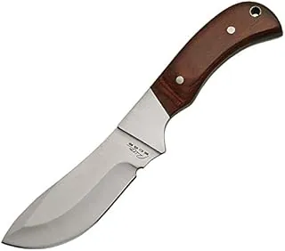Rite Edge Full Tang Skinning Knife - Cuchillo de camping con mango de madera y hoja de acero inoxidable con funda, cuchillo de bolsillo para acampar y usos al aire libre