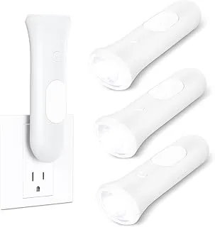 ROSSEX Luces de emergencia 4 en 1 para fallas de energía en el hogar, 3 piezas de linterna LED recargable que se enchufa en la pared, linterna de luz nocturna de encendido automático para artículos de