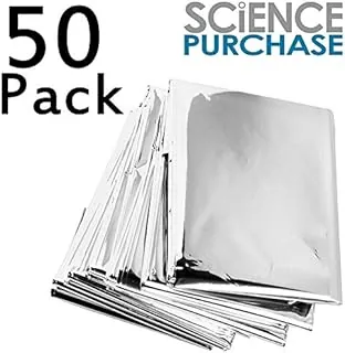 SciencePurchase Mantas térmicas de Mylar de emergencia, tamaño súper paquete (paquete de 50)