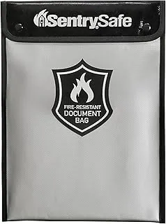 SentrySafe Bolsa portátil resistente al fuego y al agua con cremallera para almacenamiento de dinero o documentos, FBWLZ0SSC