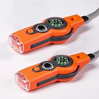 Silbato con función de supervivencia de emergencia, herramienta multifuncional para exteriores, silbato de seguridad con cordón, ideal para kayak, canotaje, senderismo, camping, escalada, caza