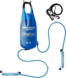 Sistema de filtración de agua alimentada por gravedad con correa ajustable para árboles, bolsa de gravedad grande con popote de filtro, purificador de agua de supervivencia para viajes