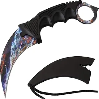 Snake Eye Tactical Karambit Cuchillo de acero inoxidable | Cuchillo de hoja fija con funda y cuchillo de cordón CS-GO para caza, campamento y | Supervivencia de campo (6)