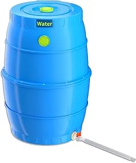 SQUEEZE master Barril de colección de agua de 50 galones - Barril de almacenamiento de agua potable con canillas - Sistema de suministro de agua de emergencia