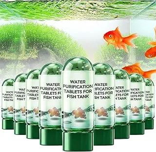 Tabletas de purificación de agua para pecera, potente tableta de purificación de agua de acuario, turbidez clara eficiente y mejora la calidad del agua, elimina todo tipo de turbidez del agua de pecera (9 unidades)