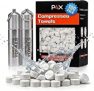 Tabletas de toallas comprimidas – Tabletas de papel higiénico 100% de bambú para camping, ideales para senderismo, viajes y mochilismo – Paños desechables, toallitas corporales, pañuelos en forma de