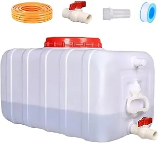 Tanque de agua portátil Tanque de almacenamiento de agua para acampar con manguera de espiga, contenedor de agua de plástico, contenedor de almacenamiento de agua para almacenamiento de agua de emergencia, senderismo al aire libre (tamaño: 13 galones / 50 L)