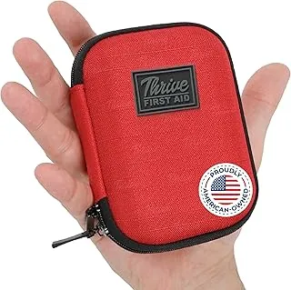 Thrive Mini botiquín de primeros auxilios – Paquete compacto de artículos esenciales de viaje – Juego de artículos esenciales de camping impermeable – Kit de primeros auxilios portátil para coche y