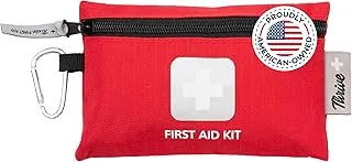 Thrive Mini botiquín de primeros auxilios – Primeros auxilios de viaje impermeable Rip-Stop – Suministros de senderismo compactos y kit de seguridad – para uso médico en el hogar – Juego de 66 piezas
