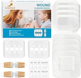 Tiras de Cierre de Heridas de Emergencia 16 Piezas Kit de Cierre de Laceración Zipstitch, 2 Tipos de Vendajes Mariposa Sin Suturas Fáciles de Usar para el Cuidado de Heridas, Coágulo Rápido Zip Stitch