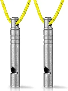 TISUR Silbato de Emergencia de Titanio, Silbato de Seguridad de 120db con Cordón, Silbato Pequeño de Supervivencia al Aire Libre para Salvamento de Vidas, Senderismo, Entrenamiento de Mascotas