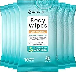 Toallitas corporales extragrandes para adultos, sin enjuague, desechables, ideales para hombres, mujeres y ancianos, suaves y suaves, 80 unidades (paquete de 8)