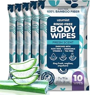 Toallitas corporales para adultos sin enjuague de baño 50 piezas XL - Toallitas de ducha ultra gruesas para viajes, limpieza personal y artículos de higiene esenciales, cuidado de ancianos, paños