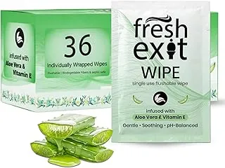 Toallitas desechables para adultos – 36 toallitas húmedas biodegradables envueltas individualmente, tamaño de viaje, extra grandes, sin perfume, hipoalergénicas – Toallitas de higiene