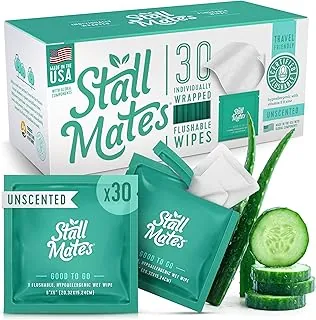 Toallitas húmedas ecológicas para baño, transportables, de Stall Mates , Blanco, Paquete de 1
