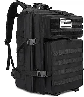 TOMSHOO Mochilas tácticas militares de 45L MOLLE paquete de asalto de 3 días para hombres y mujeres al aire libre senderismo caza camping (negro)
