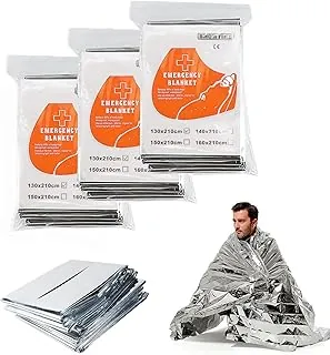 TourKing Paquete de 20 mantas de Mylar de emergencia, color plateado, 83 x 52 pulgadas, perfectas para exteriores, senderismo, supervivencia, maratones o primeros auxilios
