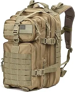 Tru Salute - Mochila táctica militar de 45L, mochila grande del ejército, paquete de asalto de 3 días, mochila Molle para evacuación, equipo de carga ligero y modular, Canela, Grande
