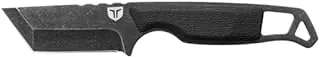 TRUE NEKKID Tanto Knife - Transporte diario, EDC, hoja de 2.92 pulgadas, balanzas de mango TraxGrip, corte diario, clip extraíble, negro