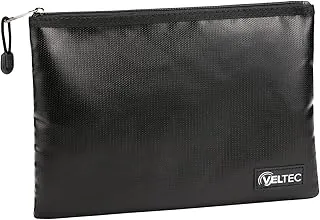 Veltec Bolsa con cremallera ignífuga e impermeable para objetos de valor, documentos, sellos notariales, dispositivos, pasaportes y dinero en efectivo (11.4 x 7.9 pulgadas)