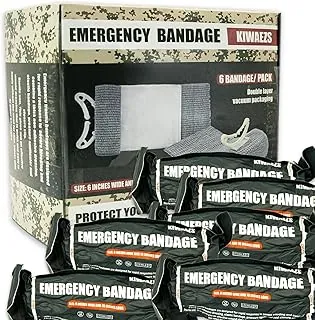 Vendaje de emergencia de estilo israelí, 6 pulgadas, sellado al vacío estéril, kit de primeros auxilios táctico de combate, suministros IFAK, vendaje de compresión para heridas, 6 unidades