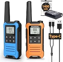 Walkie Talkies de largo alcance para adultos, Walkie Talkie recargable Baofeng F22 FRS Radio Walky Talky Walkie-Talkie familiar con batería de 1400 mAh, cargador USB-C NOAA para acampar y cazar