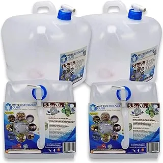 WaterStorageCube - Contenedor para agua plegable sin BPA con espiga, jarra para almacenamiento de agua de camping para uso en exteriores, senderismo, mochila y kit de supervivencia, cantimplora