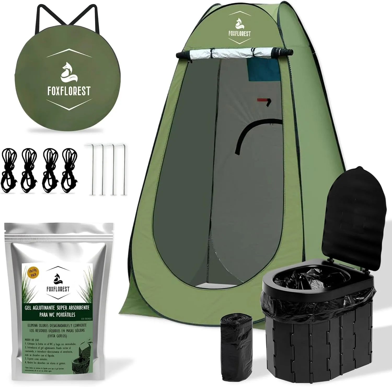 WC portátil con tienda para saneamiento completo en emergencias