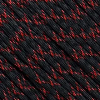 West Coast Paracord Cuerda de cuerda de nailon militar multicolor 550 tipo III de 7 hebras – Hanks de 100 pies (negro con rojo imperial X)